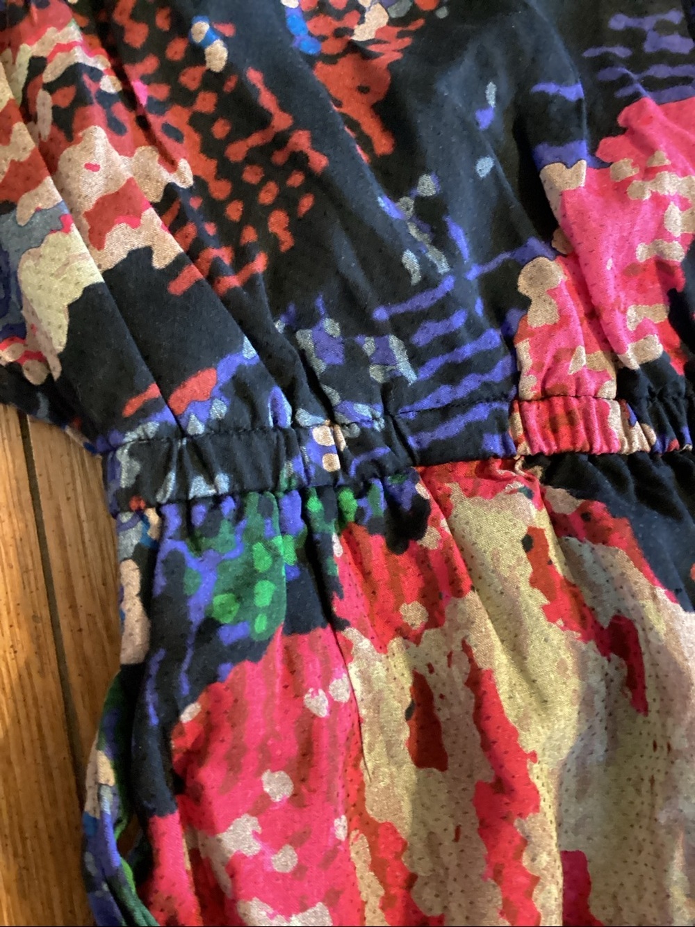 Anthropologie Astrid Needlepoint black floral V-neck mini dress with tie belt - Picture 9 of 14